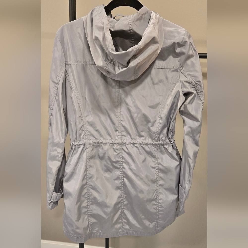 Michael Kors Women's Silver Hooded Windbreaker Jacket - Picture 2 of 11